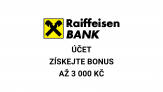 Raiffeisenbank bonus 6×500 Kč za založení účtu
